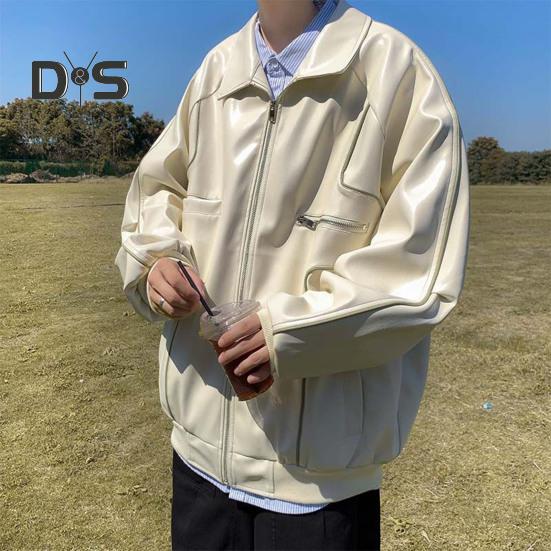 Pánská bunda Klopa s dlouhým rukávem Bunda z umělé kůže s více kapsami Zapínání na zip Vodotěsný, větruodolný teplý kabát