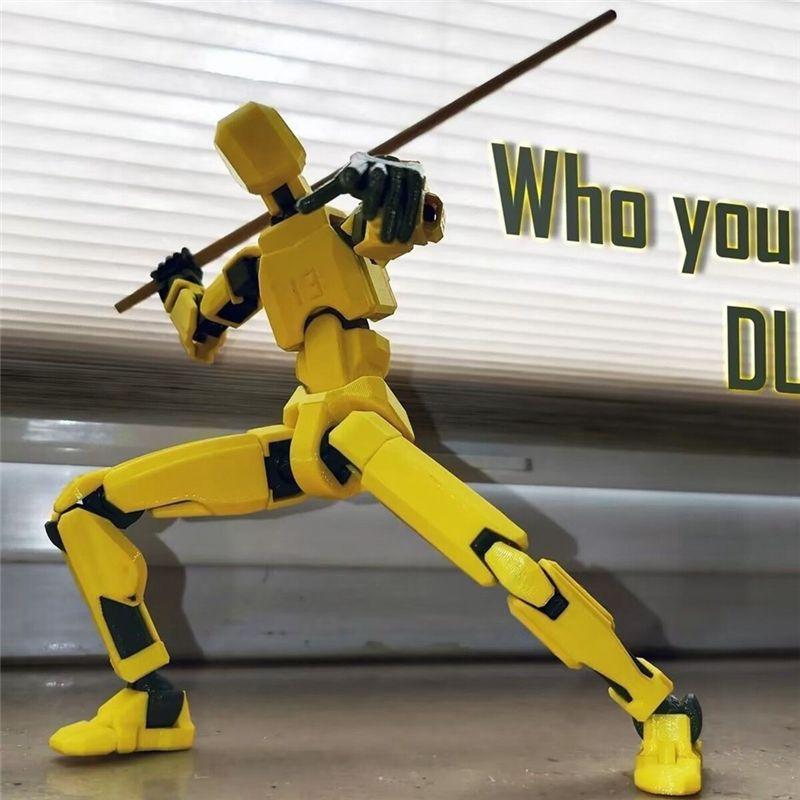 AEE4-Robot Action Figure, 3D Printed With Full Articulation For Stop Motion Animation