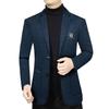 Woodpecker Men's Cashmere Wool Suit - Plush, Thickened Winter Wear for Middle-Aged & Casual Dad Style.