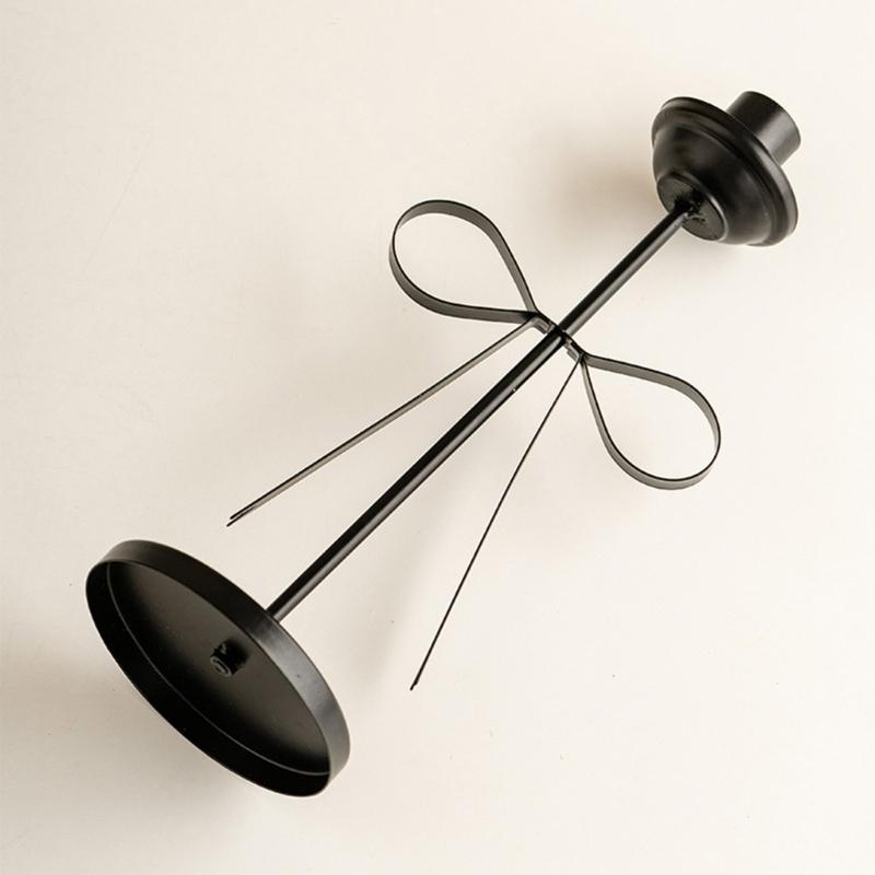 Decorative Candle Stands Iron Taper Candle Holders Bowknot Candlestick Holders for Wedding,Dinning,Party Decorations