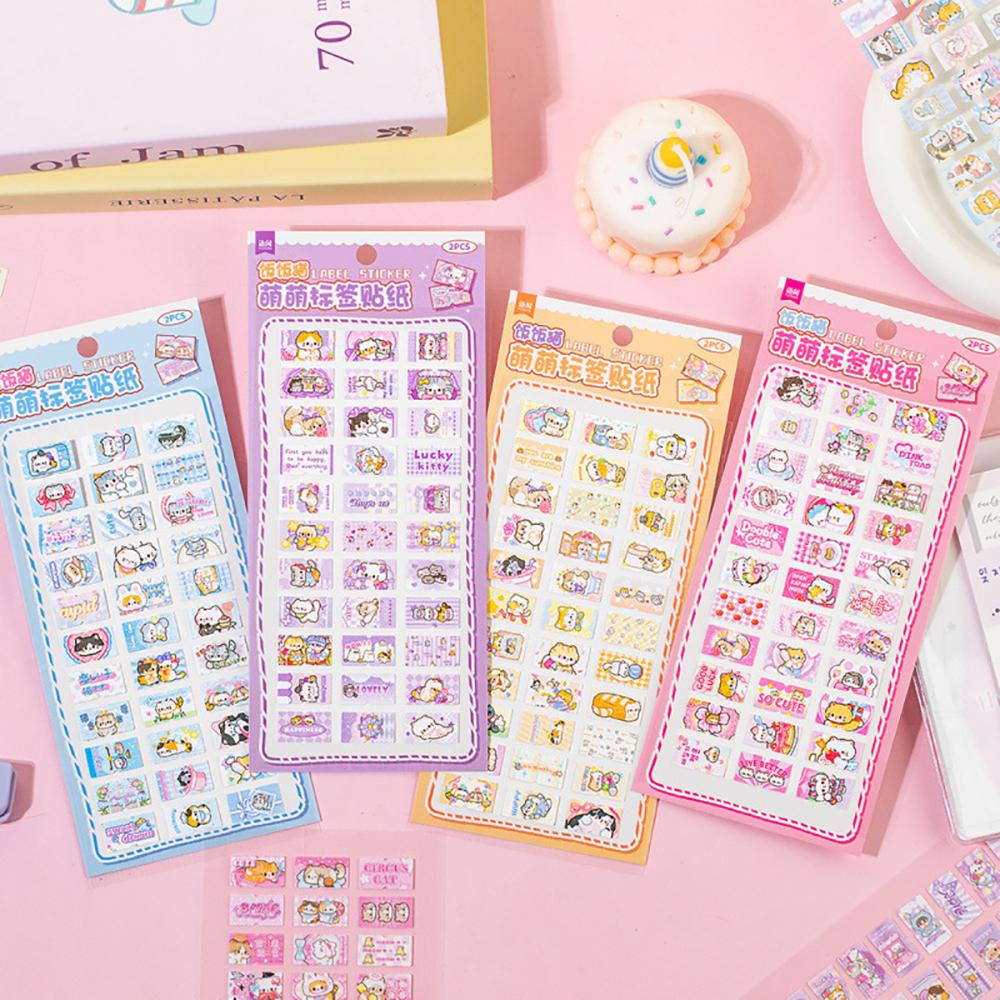 

8pcs Cute Kawaii Cat Label Stickers Adorable Feline Designs for Marking & Journal Decoration Kawaii Scrapbooking Craft Supplies