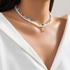 Ingemark Boho perles de rocaille colorées Imitation perle chaîne collier femmes Vintage étoile de mer pendentif tour de cou Y2K bijoux accessoires
