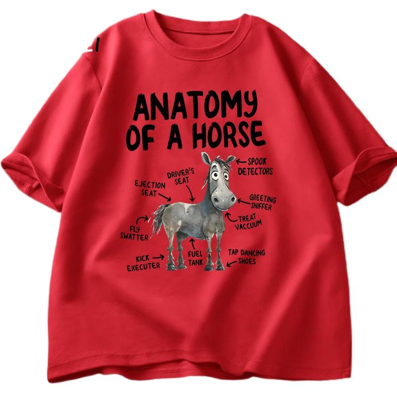 Anatomy of A Horse Shirt Funny Horse Lover Shirt Men Women Graphic Streetwear Short Sleeve T-shirt Harajuku Mens Clothing Summer