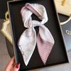 Luxury Print Soft Satin Women Square Scarf Spring Summer Bandana Neckerchief Versatile Hair Band Head Wrap Bag Scarf