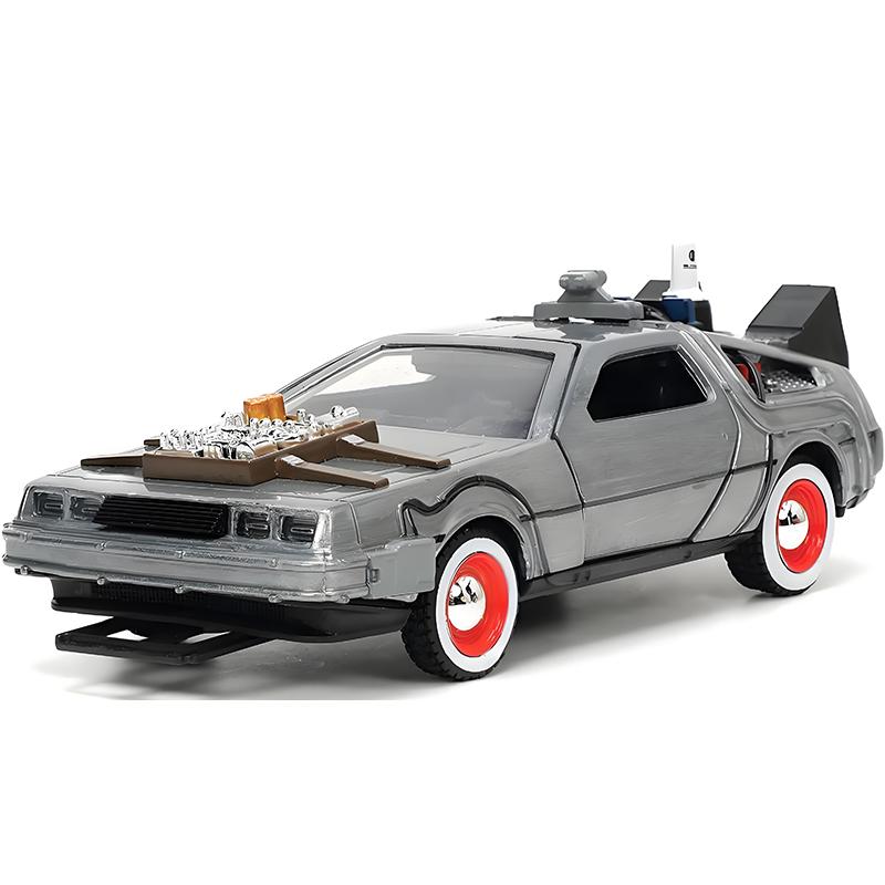 JADA 1/32 DMC-12 DeLorean DMC I II III Back To The Future Time Machine Mr.Fusion Diecast Toy Vehicle Car Model