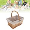 Picnic Basket Detachable Lining Vintage Spacious Capacity Hand Woven Basket for Camping Vegetable Picking
