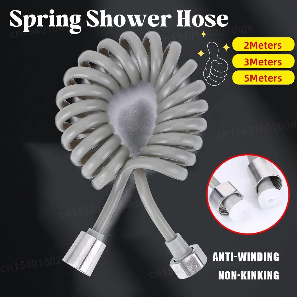 2/3/5m Plastic Water Toilet Bidet Sprayer Flexible Spring Shower Head Hose Tube Telephone Line Soft Hoses Bathroom Accessories