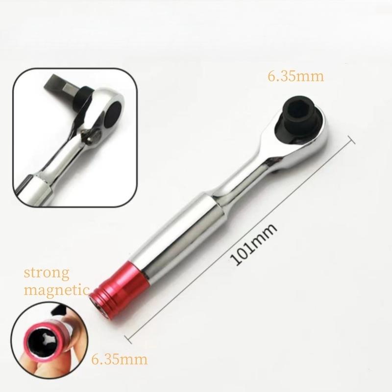 Mini imbusový klíč ruční Nástrčné klíče Ráčny 2 v 1 sada klíčů 1/4 Šroubovák Momentové klíče Otevřené klíče Ruční opravný nástroj Pro vozidlo Kolo