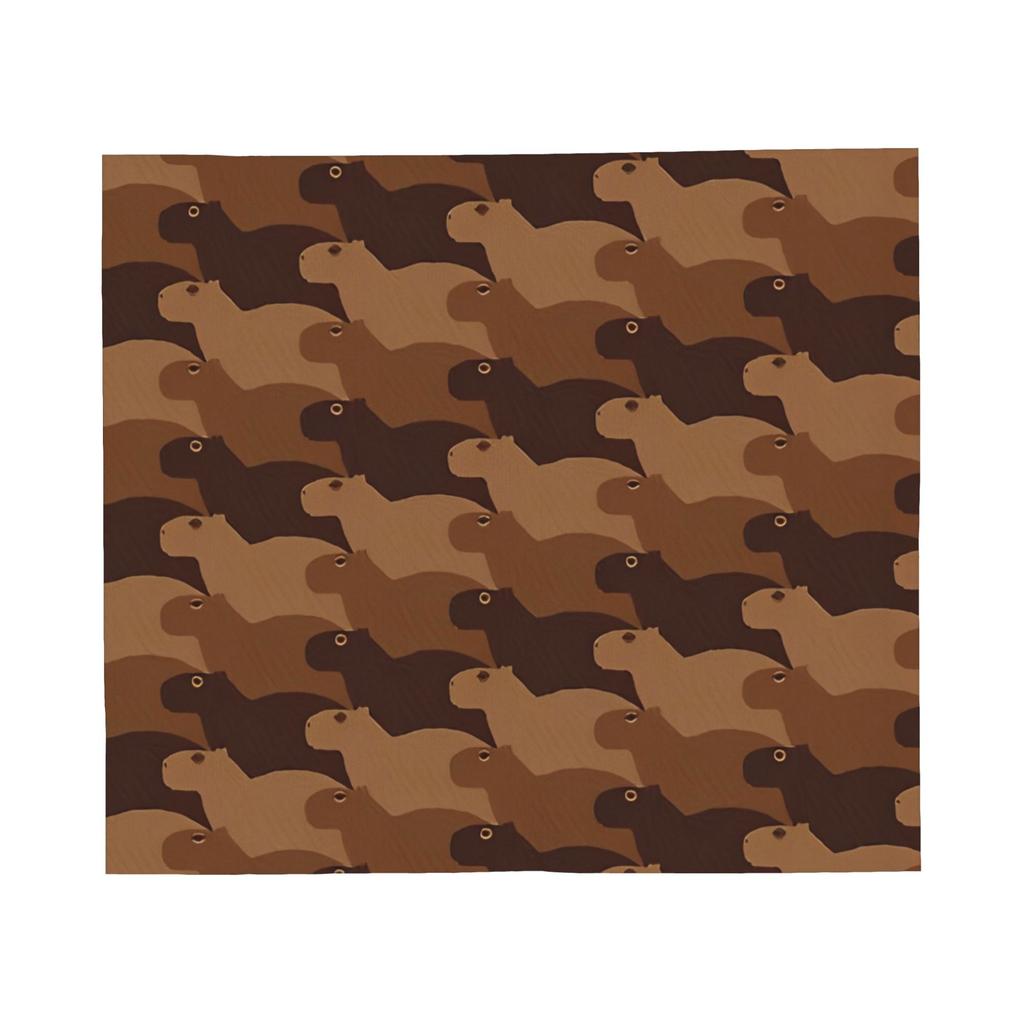 Capybara Cartoon Blanket Fleece Print Multi-function Lightweight Throw Blankets for Sofa Couch Quilt