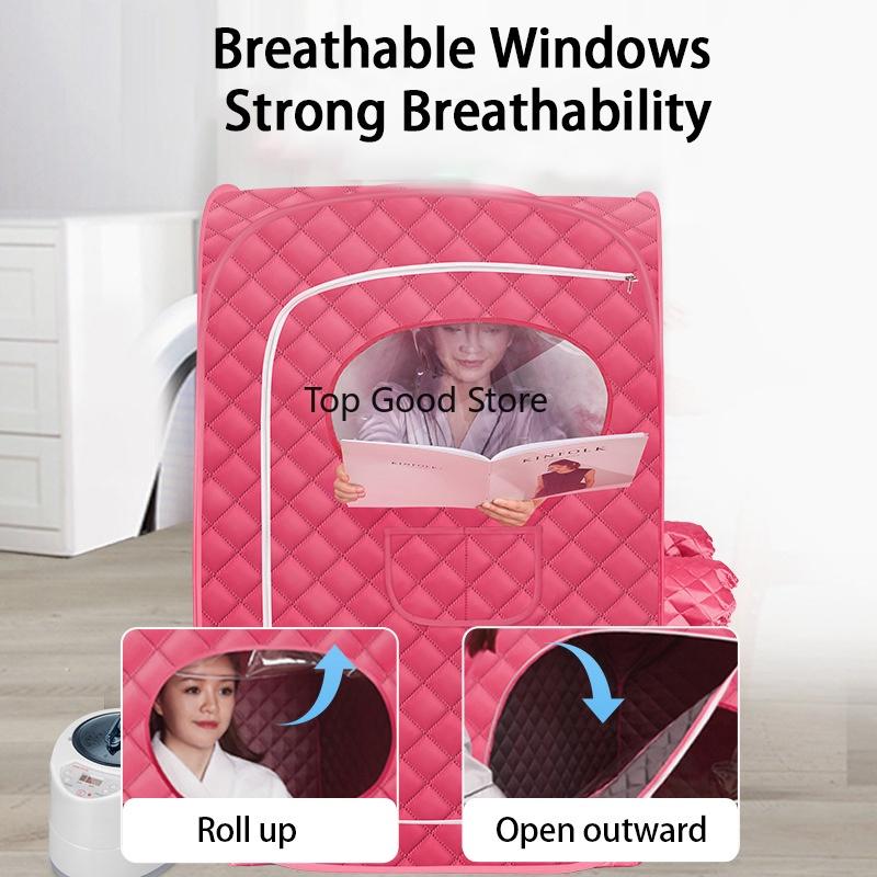 1000W 2L Dampbad Bærbar Spa-rom Hjem Helkropps Slanking Sammenleggbar Detox-terapi Damp Sammenleggbar Badstuekabin Badstuegenerator