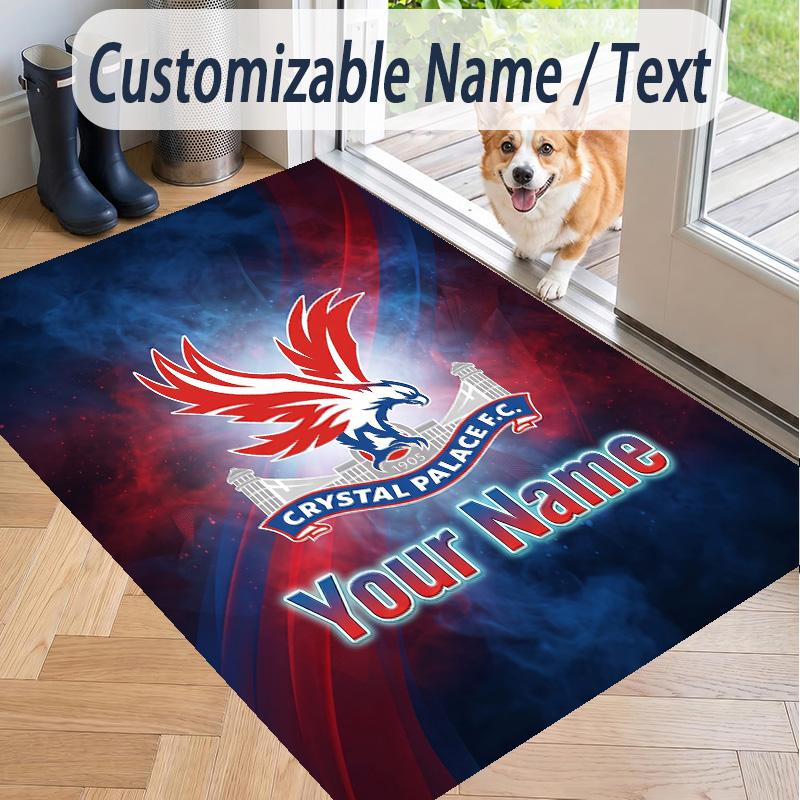 Custom Text Printed Rug Crystal Palace Non Slip Floor Carpet For Home Room Decor