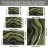 Wave Green Textured Carpet Vibrant Pattern,Machine Washable Absorbent Mat for Bathroom Living Room Bedroom Outdoor, Home Decor