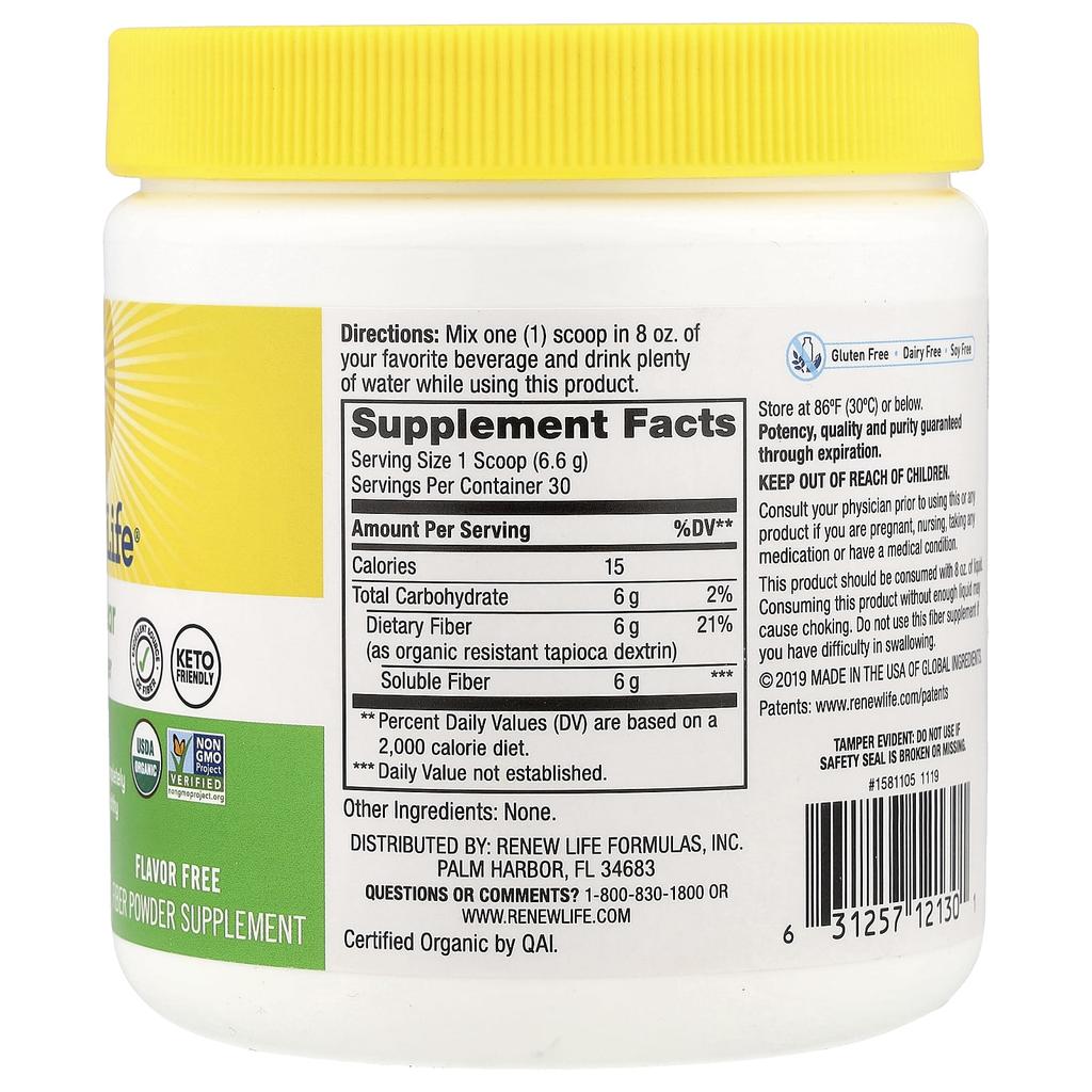 Completely Clear Organic Prebiotic Fiber, 198g (7Oz)