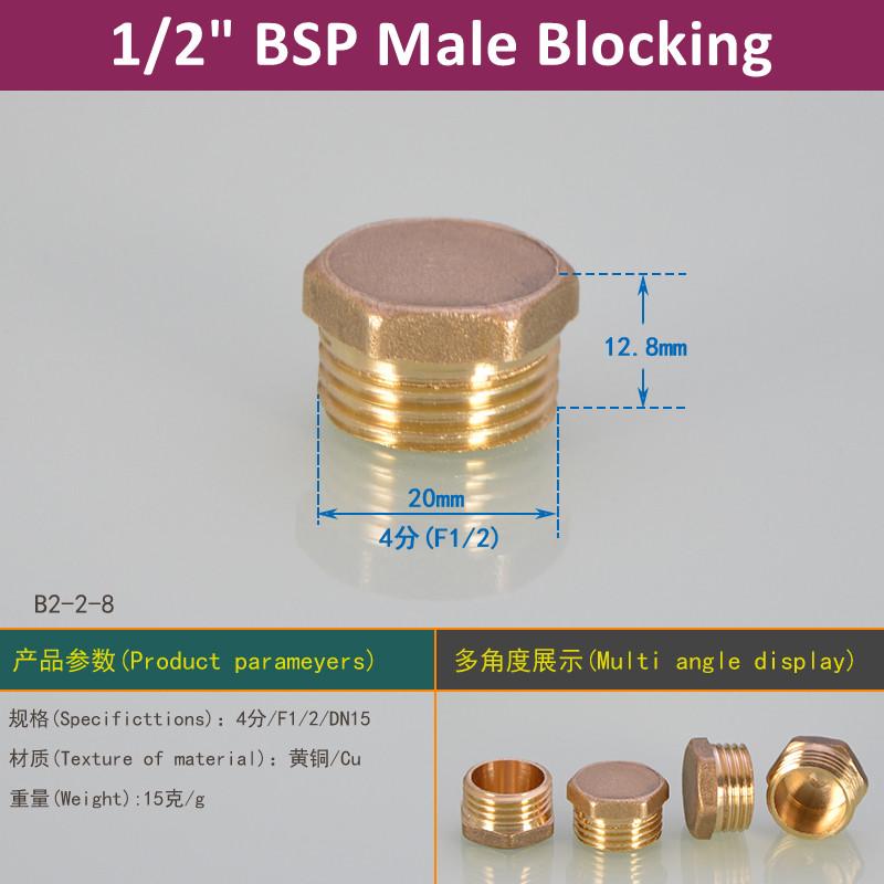 1/8 1/4 3/8 1/2 3/4 Male Female Thread Brass Pipe Hex Head End Cap Plug Fitting Quick Connector Brass Universal Faucet Adapter
