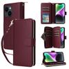 R20 For iPhone 14/13 Case Zipper Pocket Leather Phone Cover Stand View