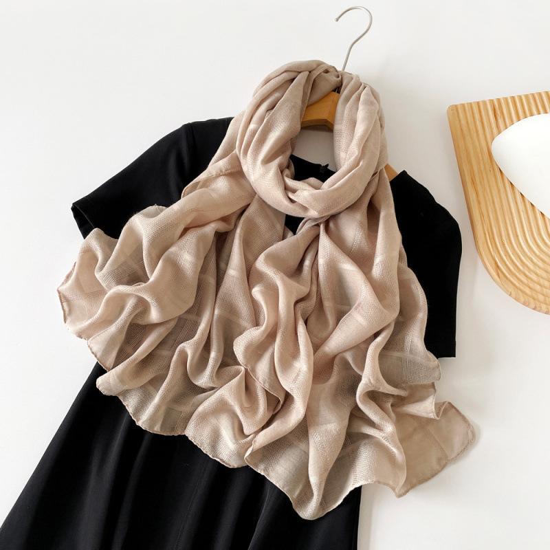 

Однотонный шарф для женщин Европейский и Американский платок Весна и Лето Черный шарф средней длины Длинная шаль