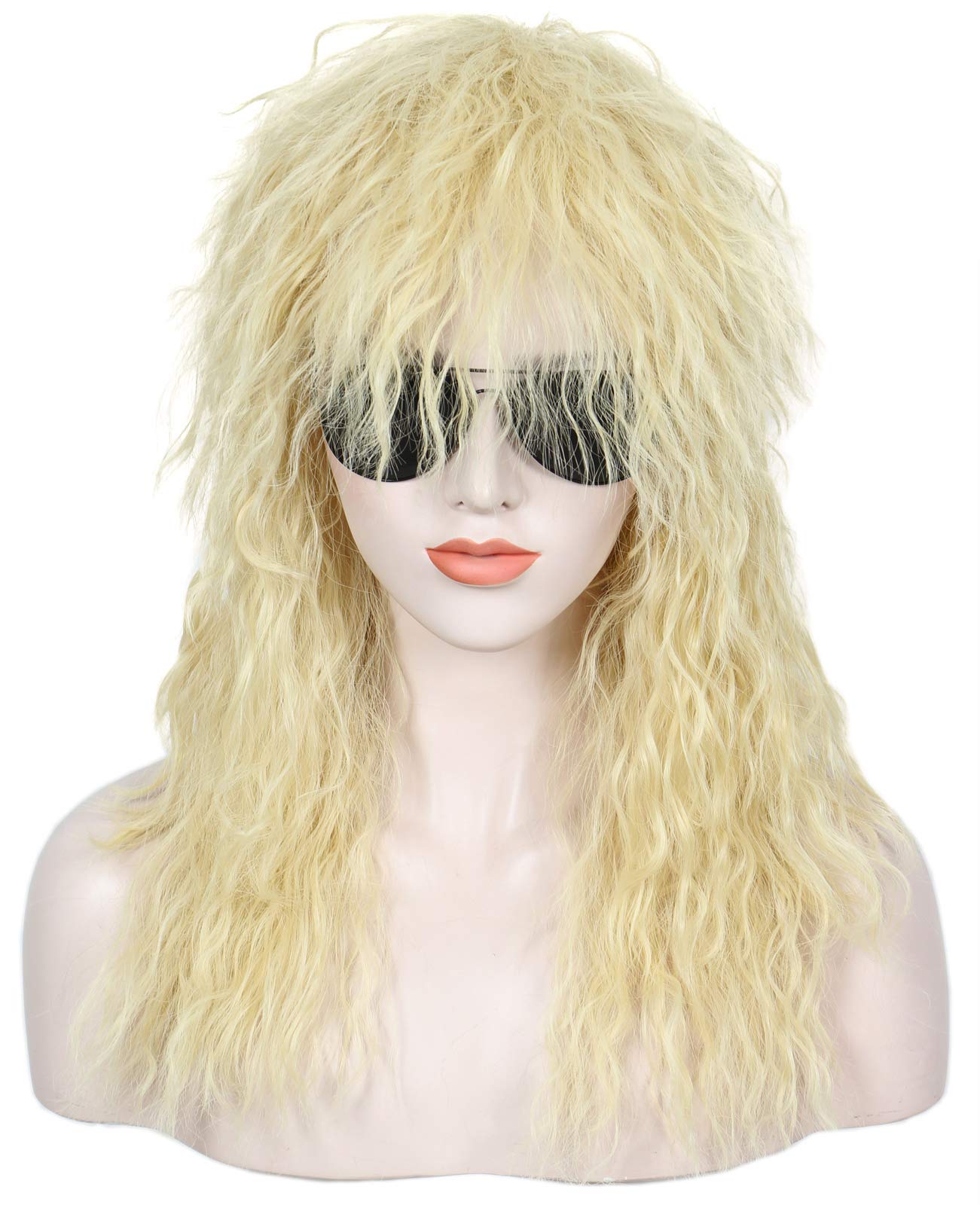 

Linfairy Тяжелый Метал Рокер Взрослый Парик, Мужской Костюмный Аксессуар для Волос, Тяжелый Метал Рокер Косплей Длинный Косплей Парик (Блондинка Кудрявая)