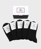 Sagseudeolaenggwiji Daily Black Ribbed Socks 5-Set