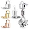 Original Charmscopper Padlock & Key Dangle Charms Beads Fits 3Mm Original Bracelet Womens Diy Fine Jewelry Gifts