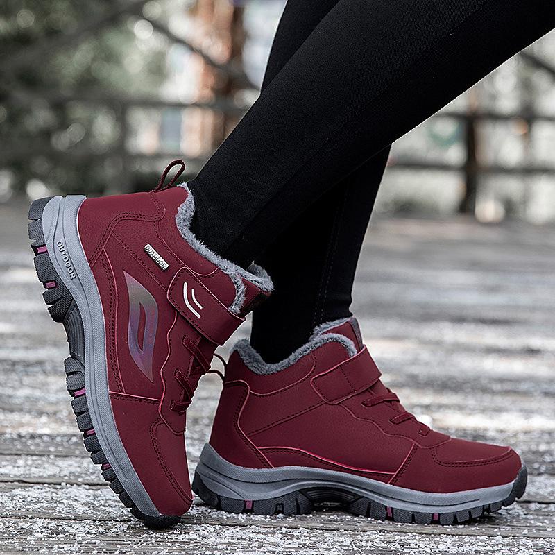 Zulijian Women's Winter Velvet Warm Walking Shoes for Middle-aged & Elderly