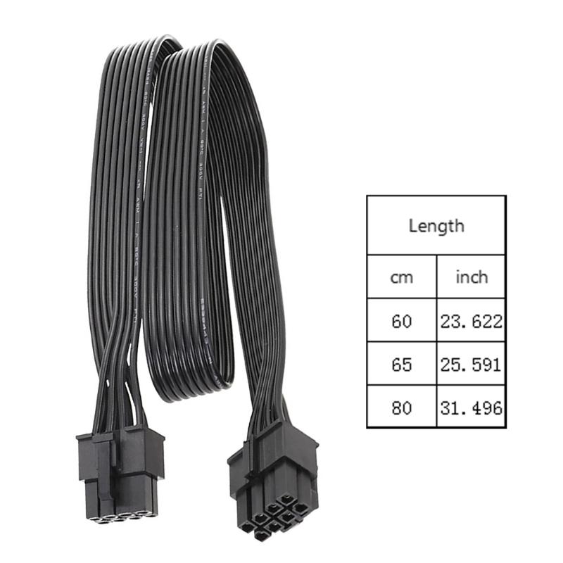 Main Board CPU 8pin Male To Cpu (4+4Pin) Male Power Cable for Modulars Power Cord Black Flat Wire