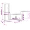 4 Piece TV Cabinet Set Smoked Oak Effect Engineered Wood