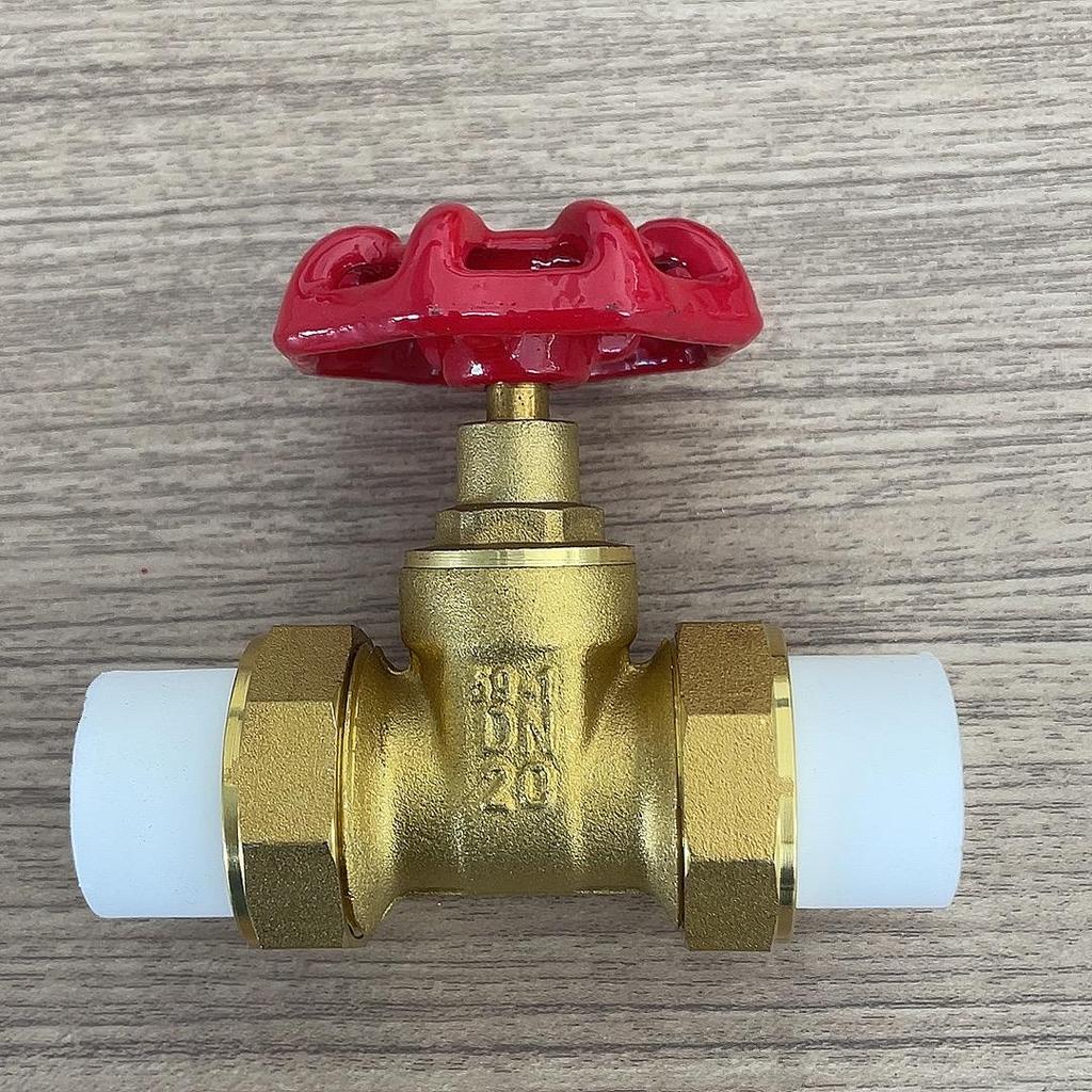 Brass Gate Valve for Water Meters with Thickened Silk Thread and PPR2 Double Hot Melt (4-6 Points)