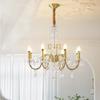 Nordic Wave Crystal Copper Chandelier for Dining Room, Bedroom, or Living Room