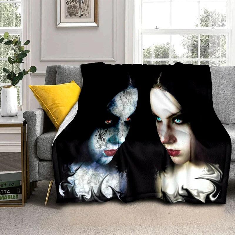 Gothic Horror Skull Ghost Cartoon Blanket Soft Throw for Home Bedroom Bed Sofa Picnic Travel Office Cover Kids