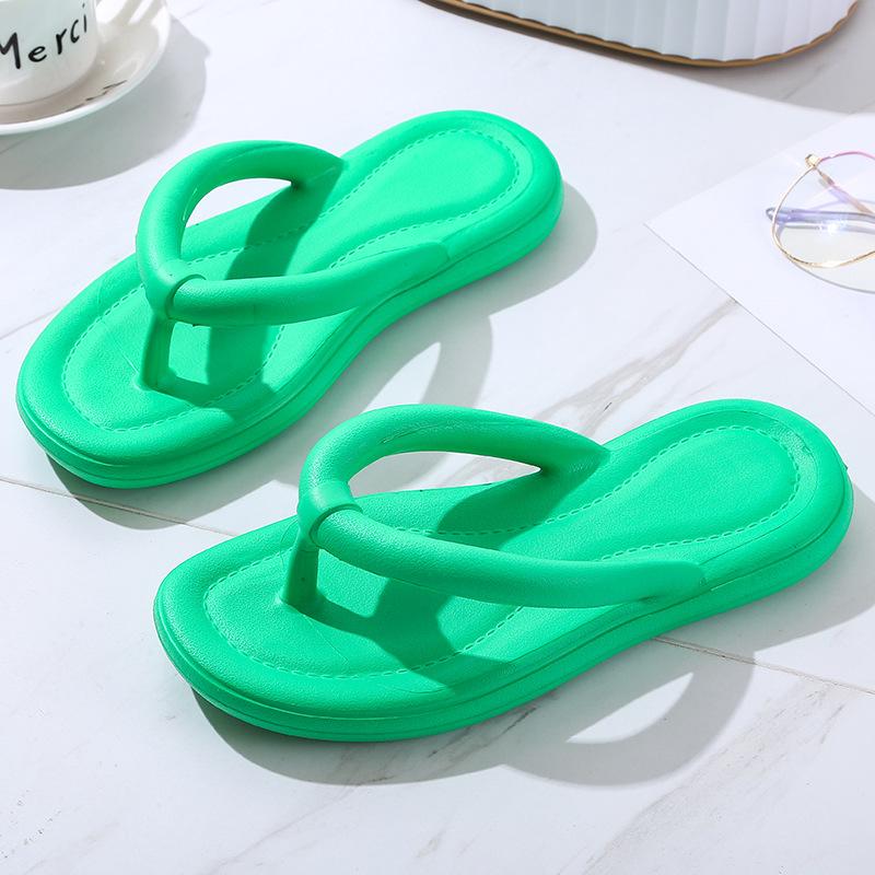 Women Spring Solid Color Soft Slope Outdoor Flip Flops Home Slippers Summer Casual Thick Flat Bottom Anti Slip Beach Sandals Shoes 36-41