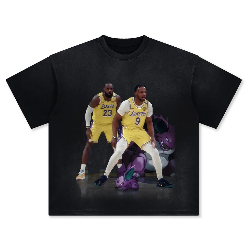 Pokémon Joint Basketball Star Printing Shortsleeved Tshirt Mens 2025 Summer New Fashion Cotton Breathable Y2K Street Top