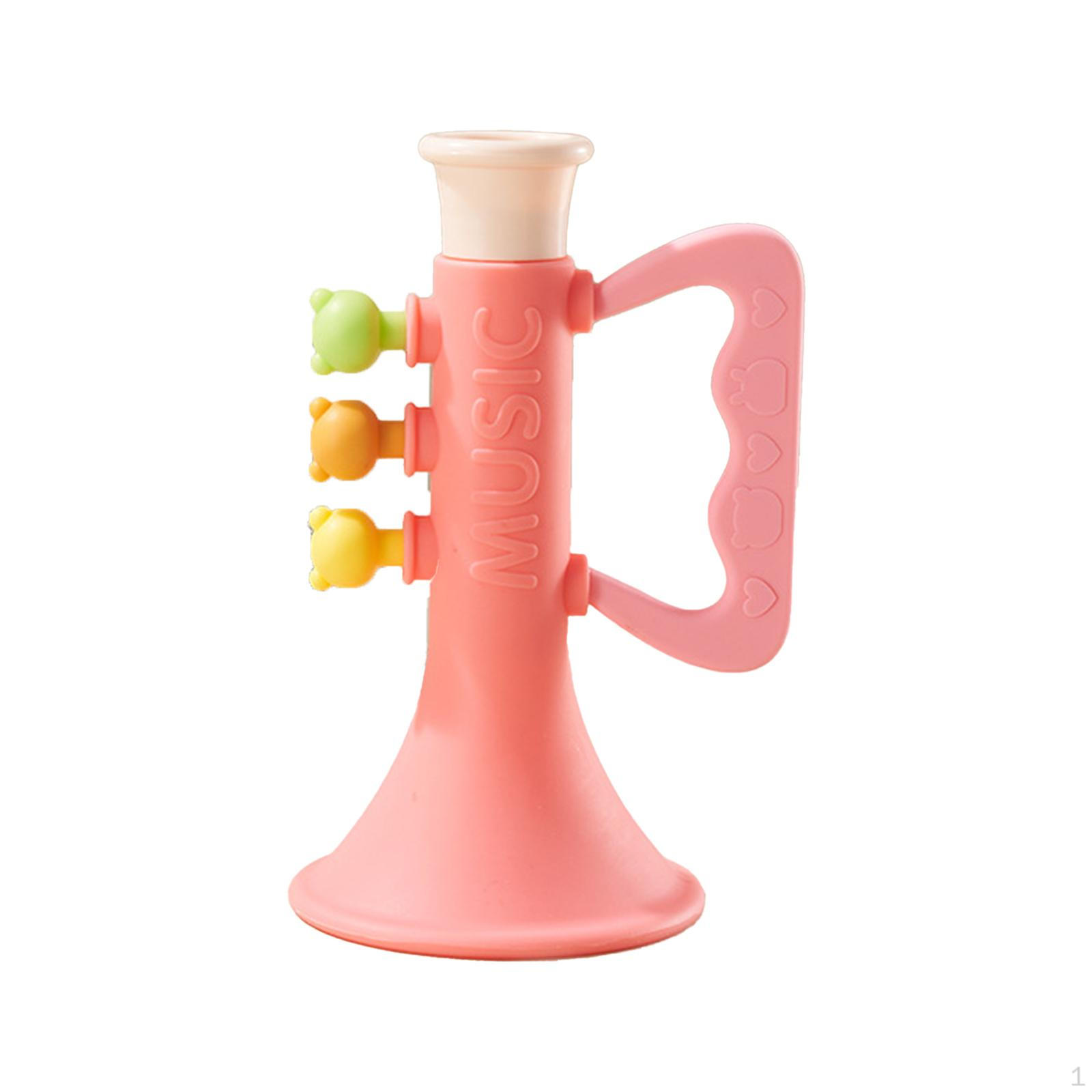 

Blowing Trumpet Toy Clear Sound Party Favor Blower Ergonomic Handle Developmental Silicone розовый