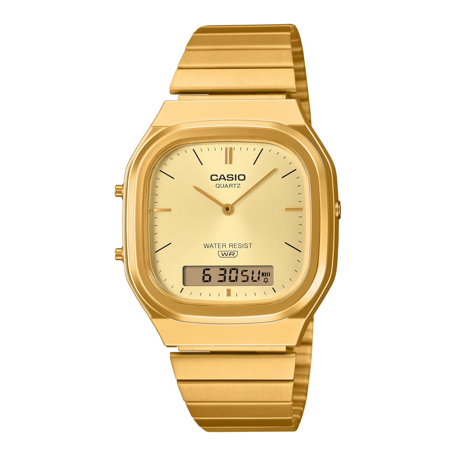 CASIO Quartz Watch Edgy Collection Unisex Dual Time Gold Overseas Model [Casio] Analog-Digital AQ-240EG-9A [Used]