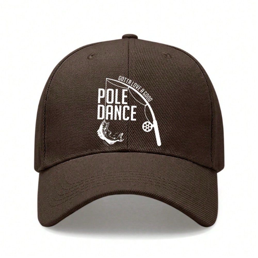 Fishing Lover Baseball Cap - "Pole Dance" Graphic Print Polyester Adjustable Breathable Casual Outdoor Sports Hat For Men Women