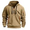 Spring and Autumn Zipper Multi Pocket Sports and Leisure Hoodies Men's Contrast Color Zipper Hooded Sweatshirts