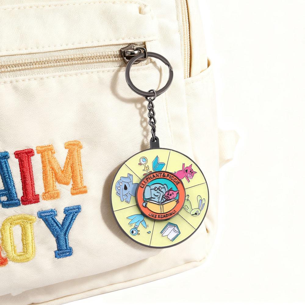 Rotating Animal Keychain for Book Lovers - Fun Librarian Pendant Gift