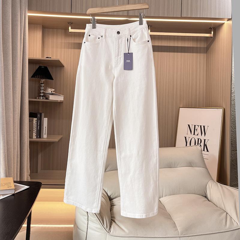 

Mu Ju Узкие модные джинсы с высокой посадкой и прямыми штанинами для женщин - Коллекция Весна 2025 29 белый/слоновая кость