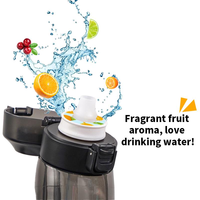 Borraccia in Tritan Profumata con Anello alla Frutta, 0 Calorie e Senza Zuccheri, 650ml - Tazza Sportiva Perfetta