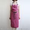 Lino e Lina Manon A266 Magenta Full Apron, Perfect for Kitchen, Men's and Women's, Solid Linen, Simple, Long Length