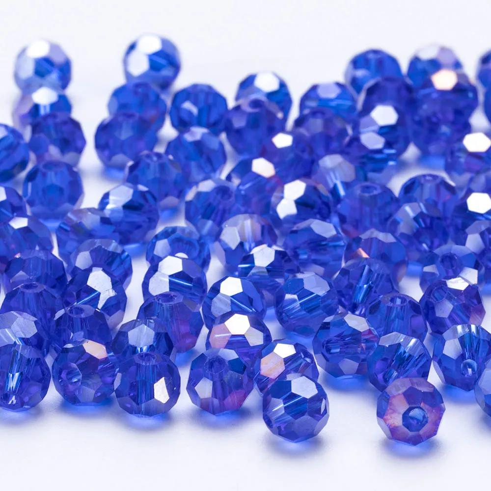 3 4 6 8mm AB color Round Crystal Beads Faceted Transparent Glass Bead Loose Spacer Bead for Jewerly Making DIY Bracelet Necklace