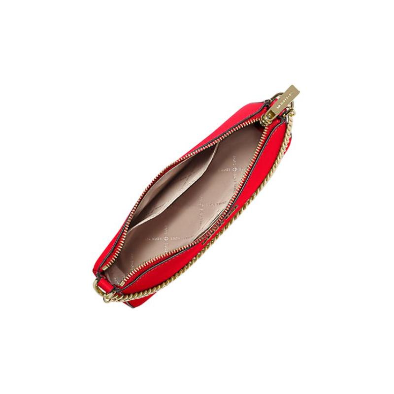 Michael Kors Jet Set Letter Logo Chain Zipper Closure Leather Envelope Bag Shoulder Crossbody Bag Medium Women's Red