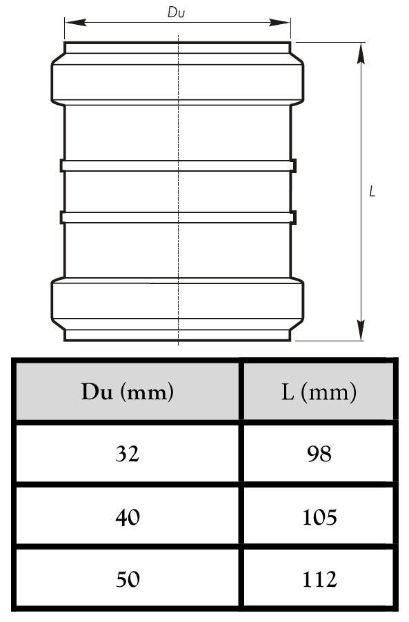 Sewer Connector Sleeve White 40 Mm
