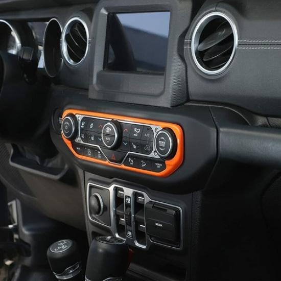 Für 2018-21 Jeep Wrangler JL JT Mittelkonsolen-Klimaschalter-Abdeckung Zierleiste