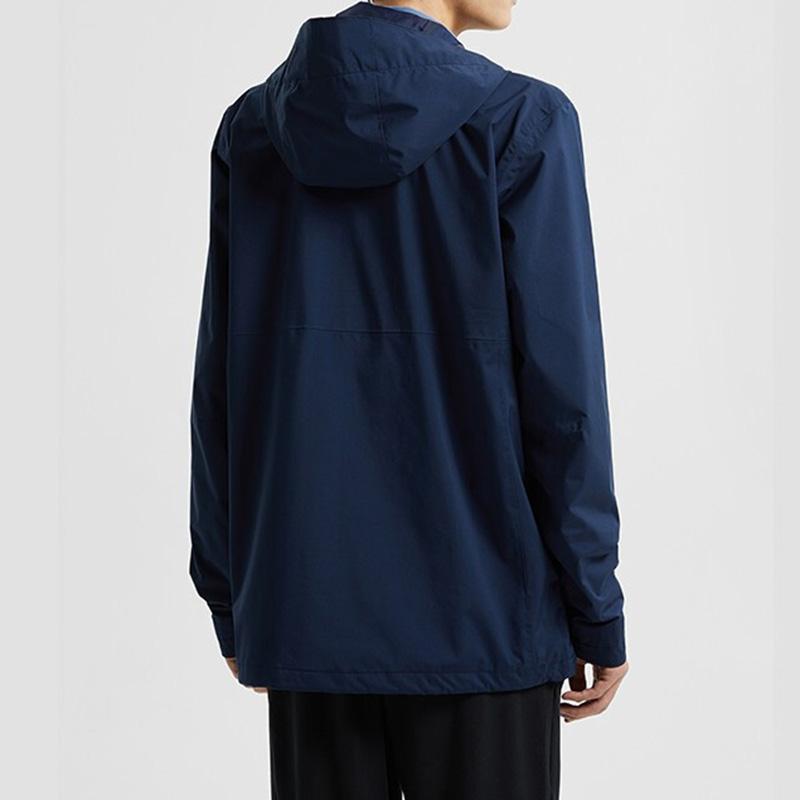 Columbia Casual Sports Single-Layer Hooded Zipper Outdoor Hiking Waterproof Windproof Breathable Lightweight Jacket Men jackets Navy-Blue RE0086-464