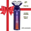 5-in-1 Men's Electric Rotary Shaver & Beard Trimmer - USB Rechargeable, 3 Blade Heads, Full Body Washable