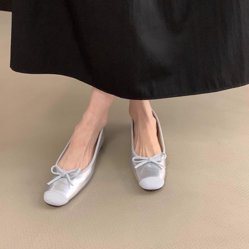 2026 Style Luxury Woman Flat Sandal Dress High Heels Retro Closed Square Toe Mules Shoes Girls Wedding Shoes Casual Flat Shoes