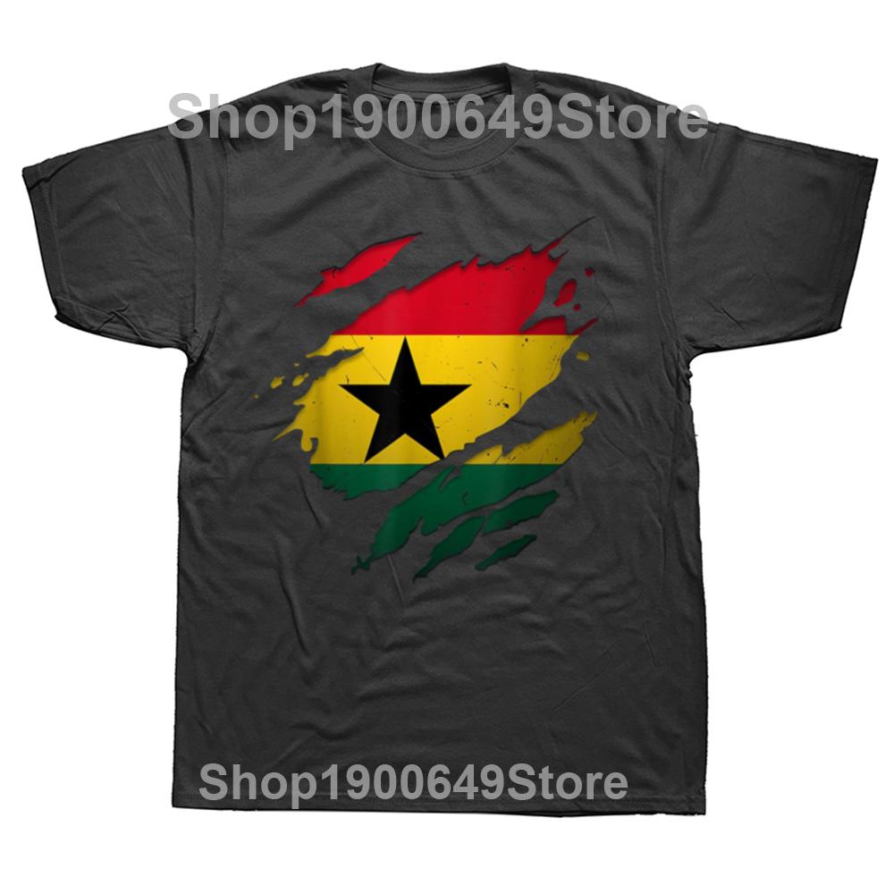 

Proud Ghanaian Vintage Ghana Flag Mens TShirt Print Graphic T Shirts Summer Hip Hop Tees Short Sleeve Harajuku Mens Clothes 4XL