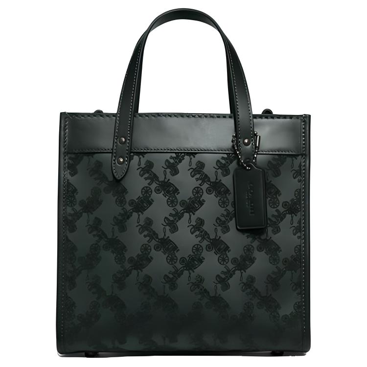 New COACH Field Cow Leather Tote Bag Shopping Bag Handbag Shoulder Bag Crossbody Bag Medium Size Women's Green CD750-V5RFT