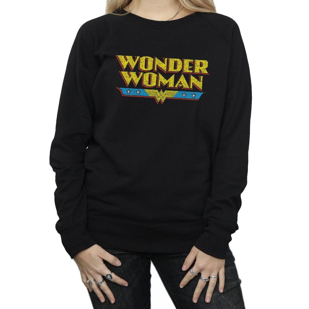 DC Comics Womens/Ladies Wonder Woman Crackle Logo Sweatshirt