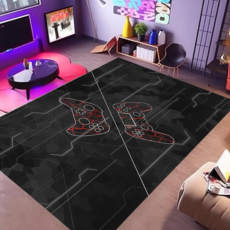 Alfombras HD para Área de Hogar para Gamers con Diseño de Mando de Juego, Alfombras de Piso Antideslizantes para Niños, Alfombra para Decoración Sala de Estar, Dormitorio, Salas de Juego, Cocina